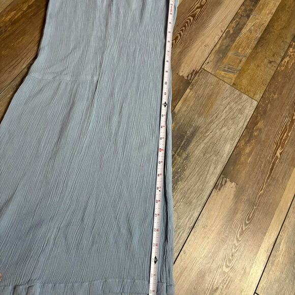 Pale Blue Gaucho Y2K Boho Wideleg Pants| Rayon | Paperbag B6 - Picture 3 of 6